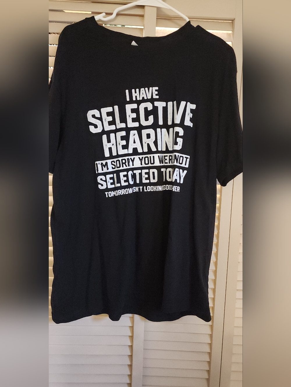Black Graphic Tee "I Have Selective Hearing"